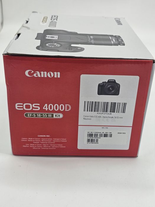 Aparat foto DSLR CANON EOS 4000D 18 MP Wi-Fi negru + Obiectiv 18-55