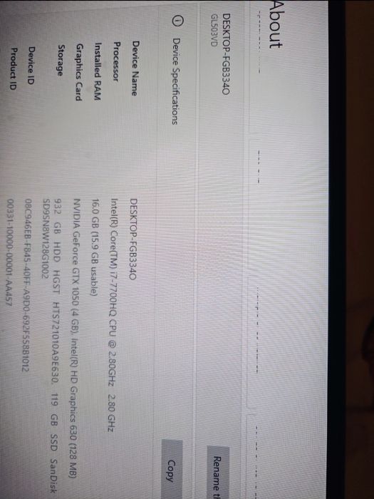 Laptop Asus rog strix