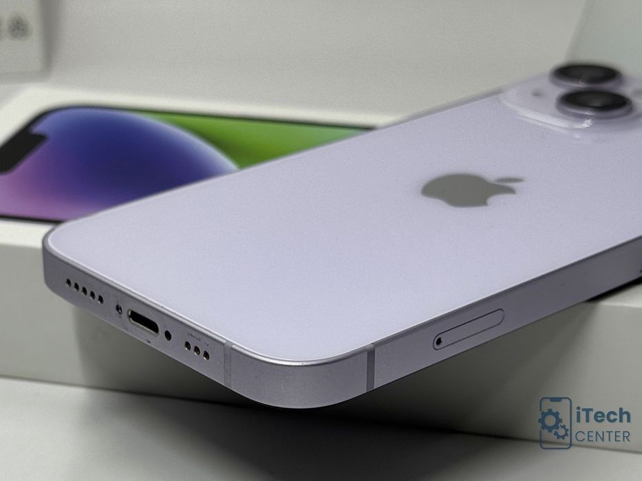 iPhone 14, 256GB, Purple, 100% батерия, КАТО НОВ, ГАРАНЦИЯ!