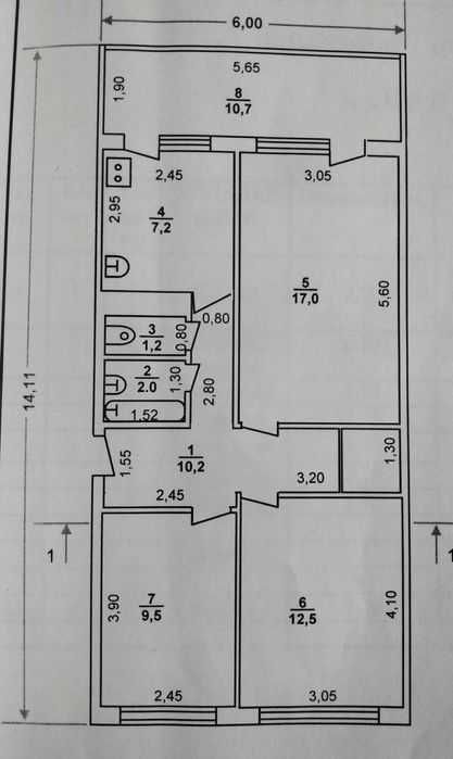 Продаю теплую 3-ком кв 2/5 в 7 мкр Навои