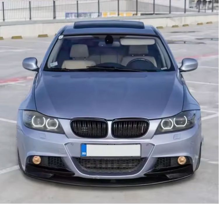 Lip bara fata M-tech BMW E90 E91 facelift 2009-2012 negru lucios
