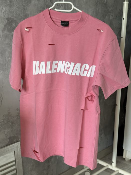 Balenciaga Ripped Pink T-shirt