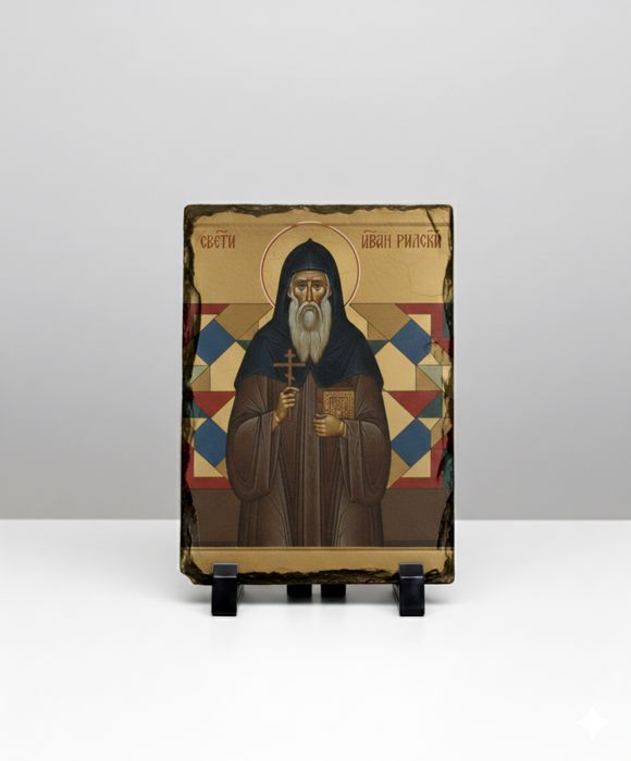 Икона отпечатана върху камък