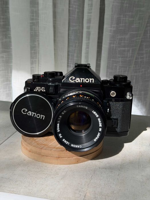 Aparat foto Canon A1 + 50mm f/1.8 FD – kit analog testat, funcțional