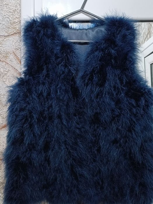 Дамски елек от естествен пух