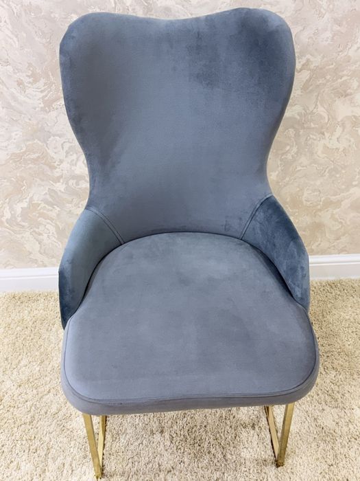 Обеденный стол + 6 стульев | мрамор | велюр | премиум