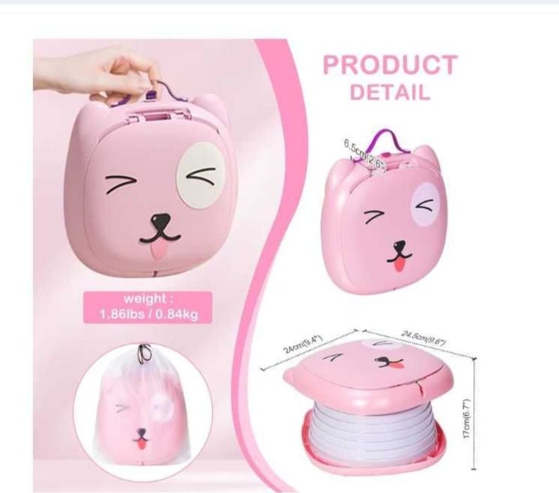 Olita portabila copii pliabila cu capac și geantă capac