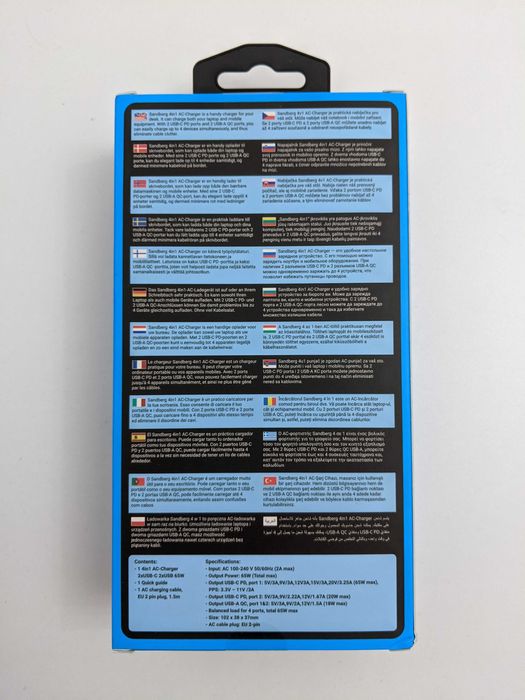 Vand incarcator 4 in 1 laptop,smartphone Sandberg 65W nou,sigilat