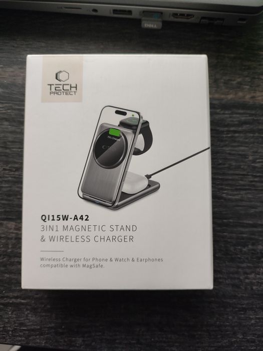 Încărcător Wireless 3 în 1 Qi Fast Charge 15W magsafe