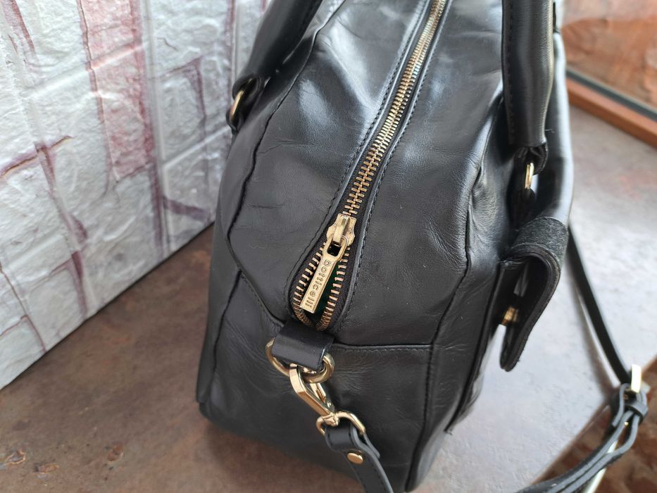 дамска чанта,черна Roberto Botticelli италианска чанта-естествена кожа