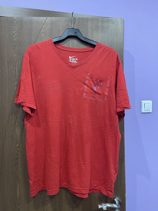 ХЛ Памучна Тениска Nike Roger Federer RF Tennis Court Червена Adidas On Running Hugo Boss