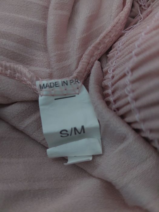 Pantaloni largi roz și galben mustar