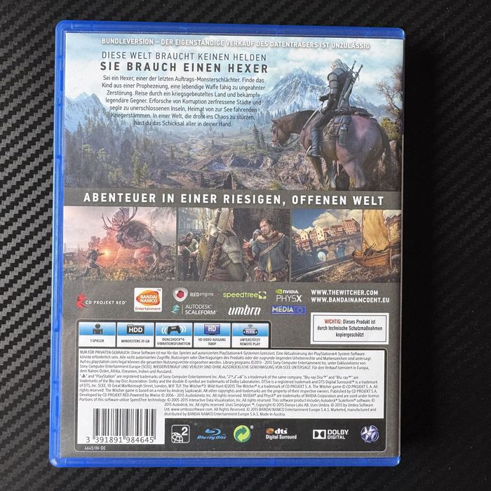 The Witcher 3: Wild Hunt колекционерско издание 2 диска и карта PS4 PS5 безплатен ъпдейт към PS5