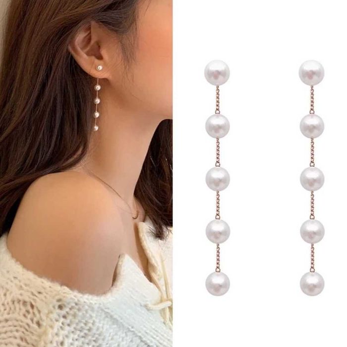 Воздушные сережки гвоздики под жемчуг.