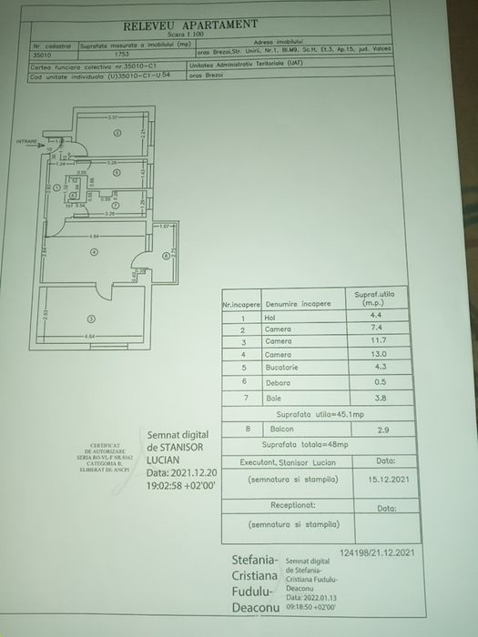 Apartament 3 camere Brezoi