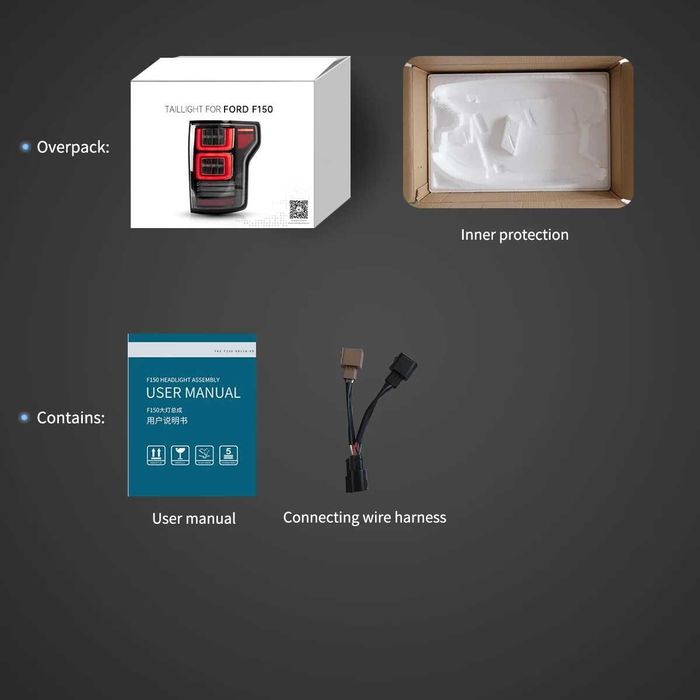 Комплект LED стопове с жълти мигачи за Ford F150 15 - 20