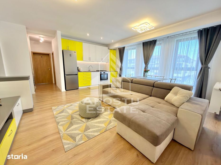 Apartament cu 3 camere mobilat la etajul 2 cu lift in Giroc la asfalt.
