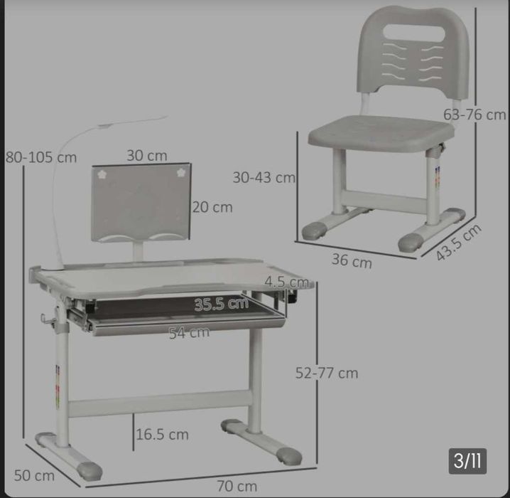 Set birou si scaun pentru copii ( 6-12 ani)