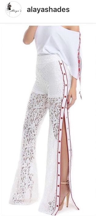 Pantaloni eleganti cu dantela