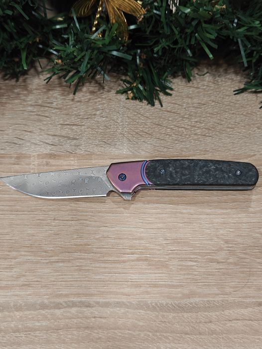 Нож Дамаск Титан и Карбон