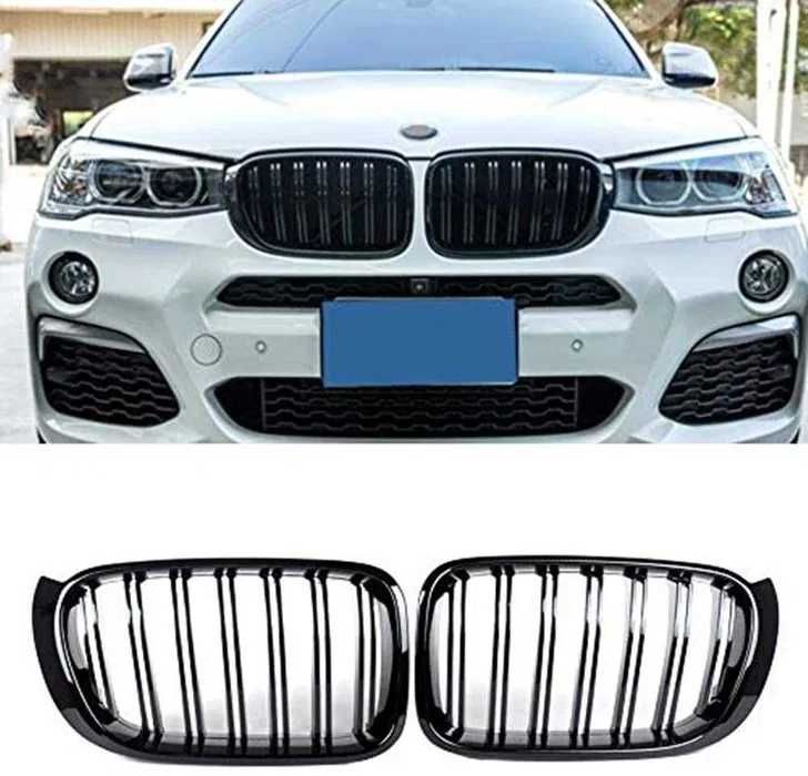 Решетки Бъбреци BMW X3 X4 F25 F26 БМВ Двойни Черен Гланц
