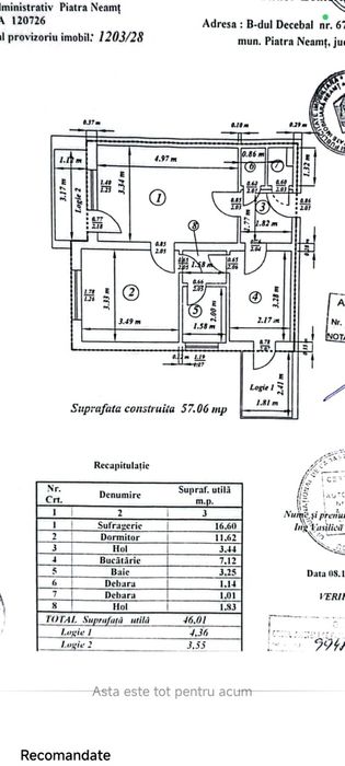Apartament decomandat cu 2 camere de vanzare