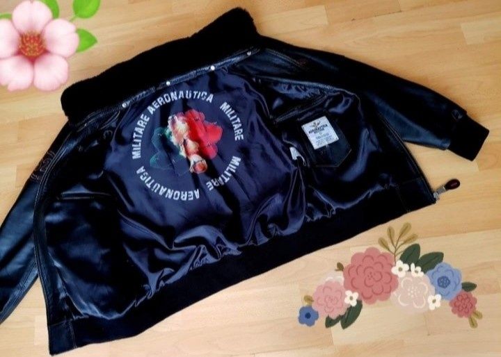 Jacheta piele naturala Aeronautica Militare tip aviator,piele naturală
