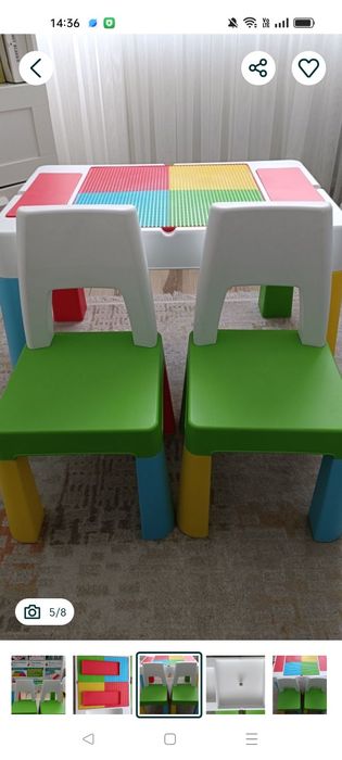 Masă multifuncțională și 2 scaune /3+ ani