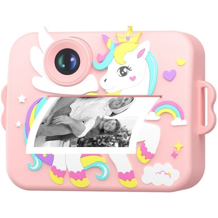 Детски фотоапарат с печат,  Двойна предна камера с а