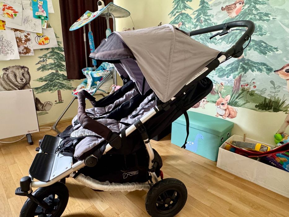 Количка за близнаци Mountain Buggy Duet V3, сива