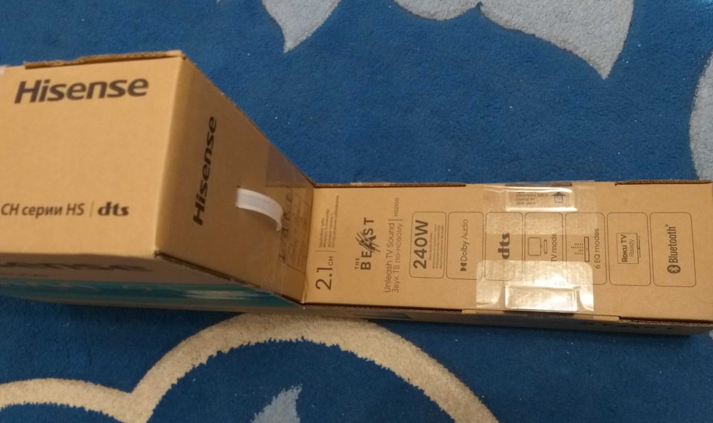 Soundbar HISENSE HS2100 2.1CH 240W Dolby subwoofer wireless negru (nou-sigilat)