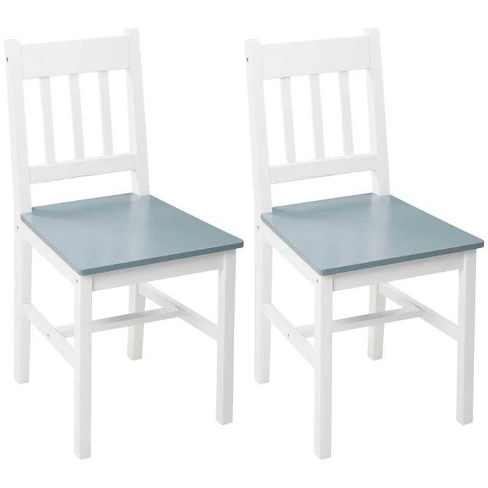 Комплект от 2 стола за трапезария, Масивно дърво