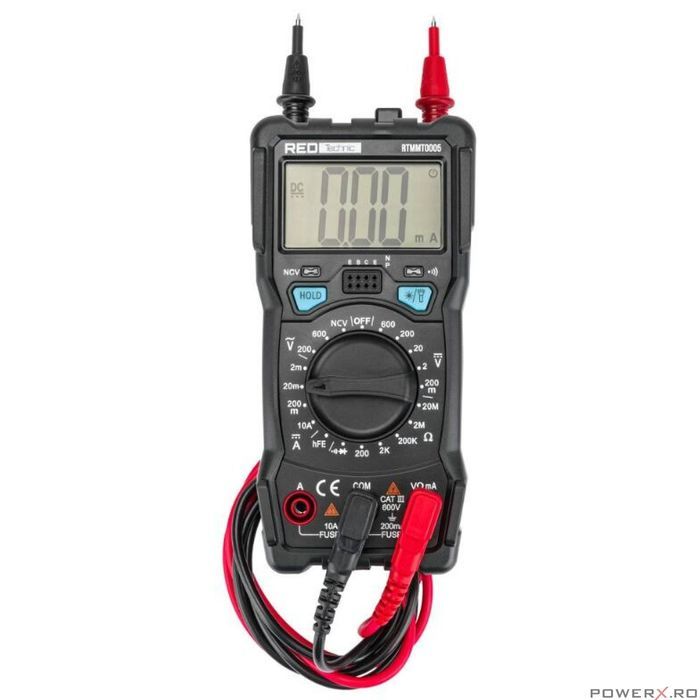 Multimetru digital universal, aparat de masura, 600V, Red Technic