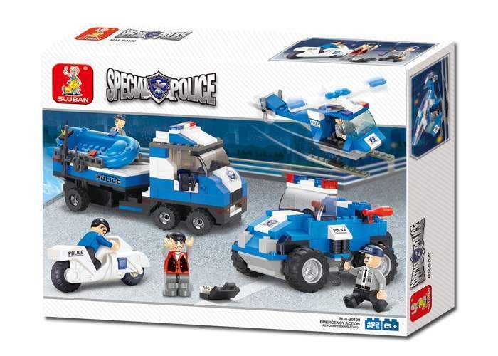 Joc constructie caramizi tip Lego Police Emergency Action
