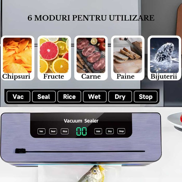 Aparat de Vidat Alimente Profesional cu Display LED,5 Moduri de Vidare