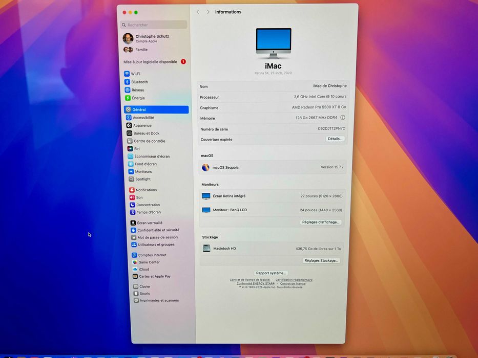 iMac 27” Retina 5K (2020) – Intel Core i9 – 128GB RAM – 1TB SSD – Radeon Pro 5500 XT 8GB