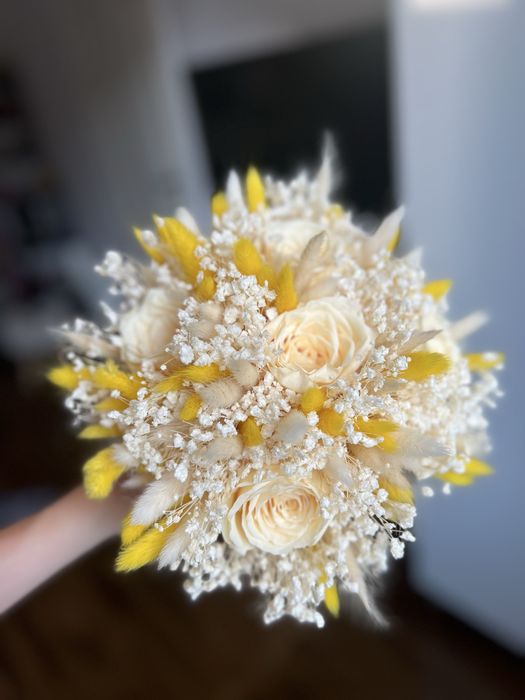 Buchet pentru cununie din trandafiri naturali criogenati