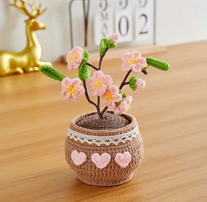 ръчно изработени плетени цветя