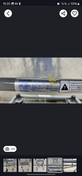 Rolator/Cadru de mers cu roți și poziție de odihnă