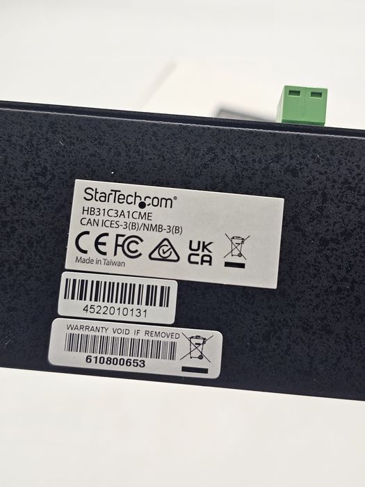 Hub industrial USB C metalic StarTech cu 4 porturi 10 Gbps HB31C3A1CME