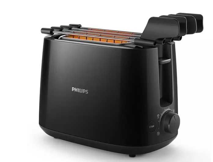 Тостер, Philips, Daily Collection HD2583/90, 650 W, черен