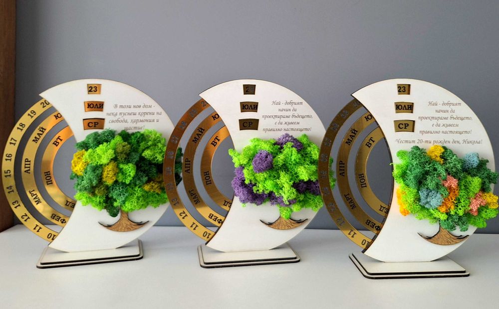 Вечен  календар със скандинавски мъх