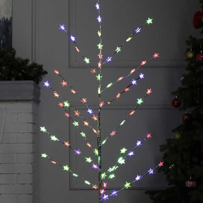 Коледно светещо новогодишно LED дръвче 150см с многоцветни цветчета