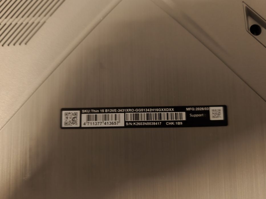 Laptop gaming  MSI thin 15