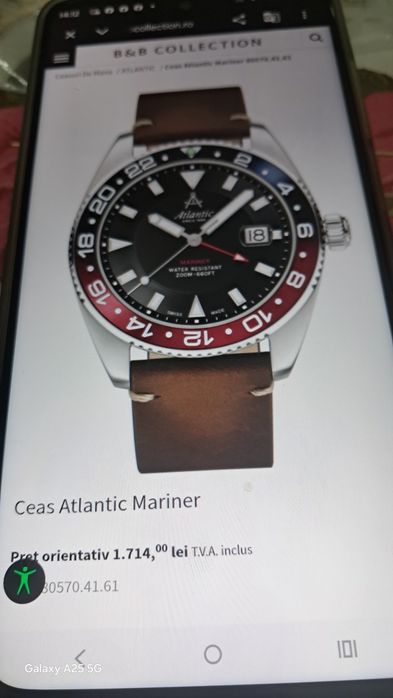 Vand ceas atlantic nou la cutie