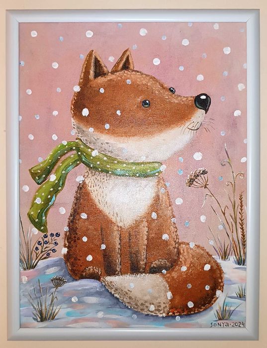 Картина в раме "Лиса", 40 х 30 см