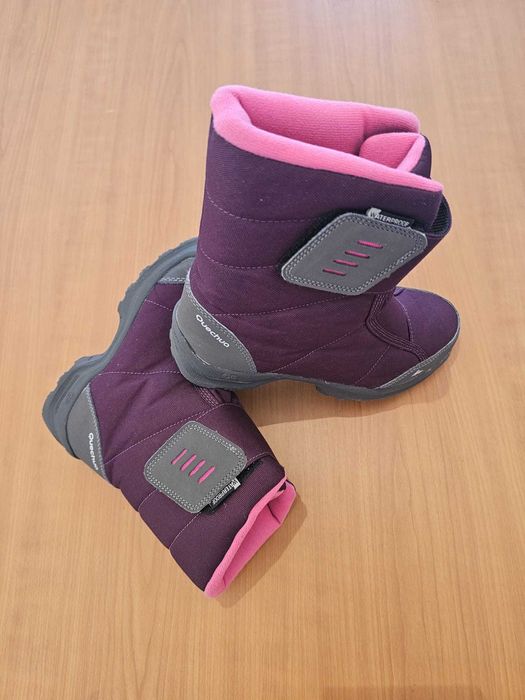 Cizme junior Quechua SH100, impermeabile, mov, mărimea 35