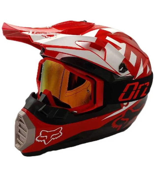 Детско юношеска кросова каска FOX/Red Bull с очила
