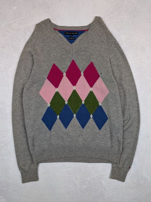 Pulover Bărbați Tommy Hilfiger Vintage Lână Iarnă XL Model Geometric