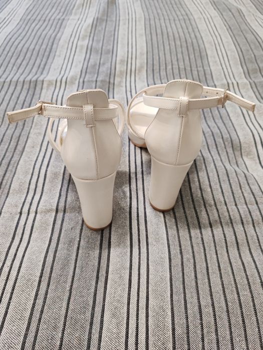 Sandale albe/ivory mireasa cununie nunta